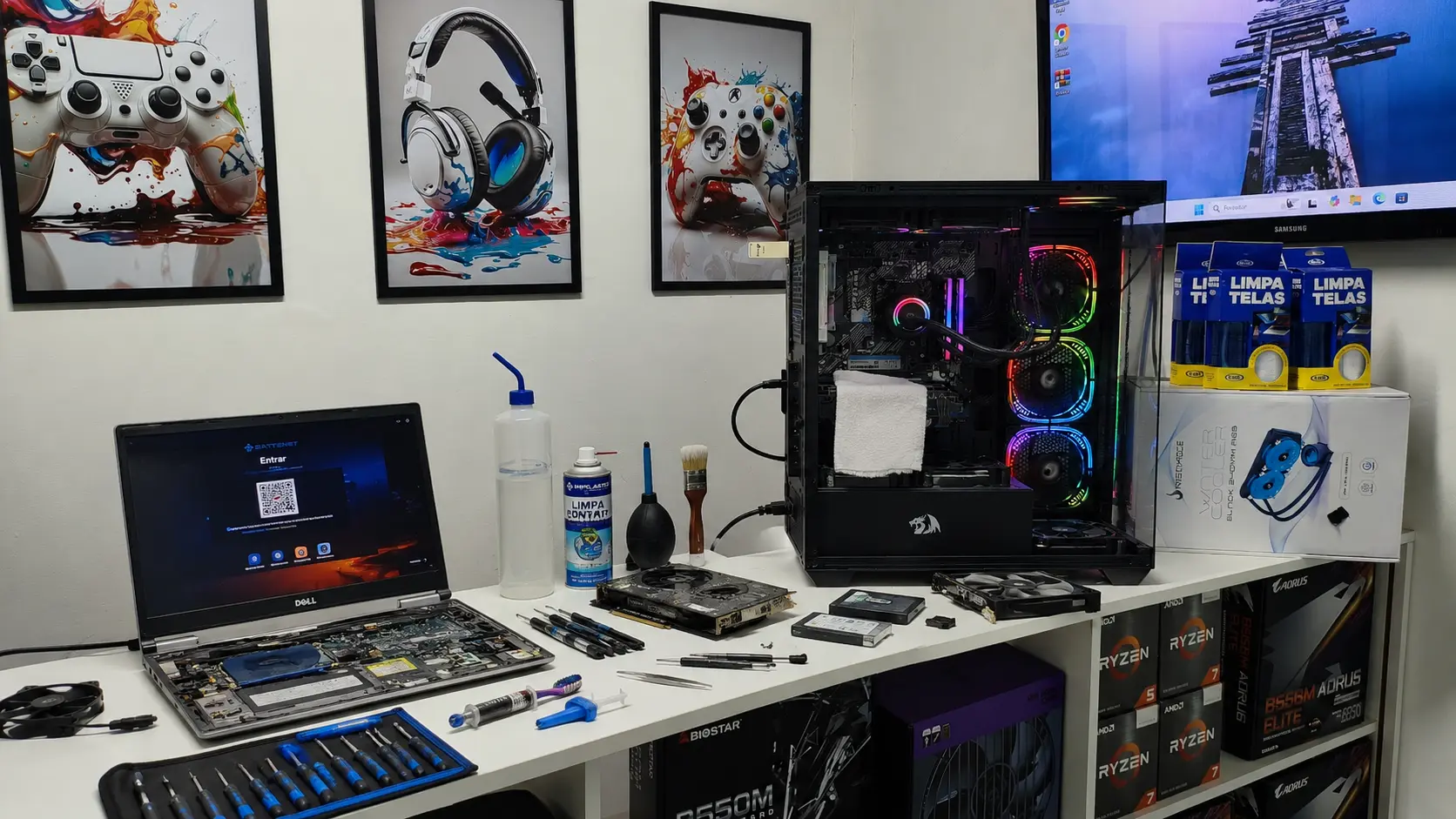 limpeza e manutenção interna de um computador gamer 